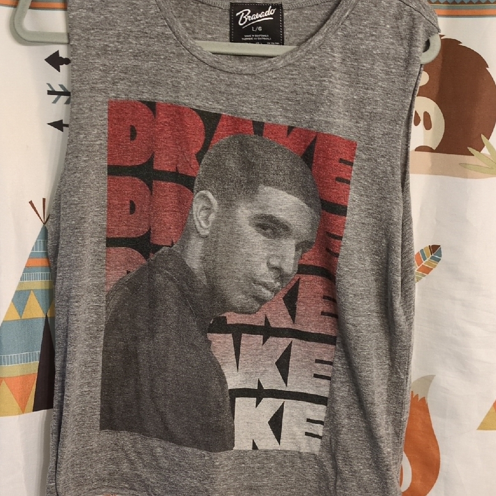 Bravado Gray and Red Graphic Tank Top